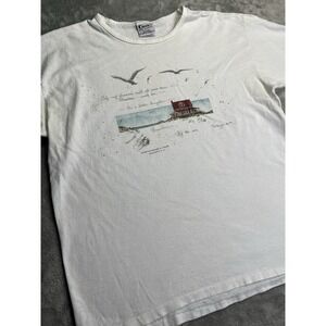 Vintage Bungalow By The Sea 1993 Xl Womens Pink Graphic Logo Short Sleeve Tshirt